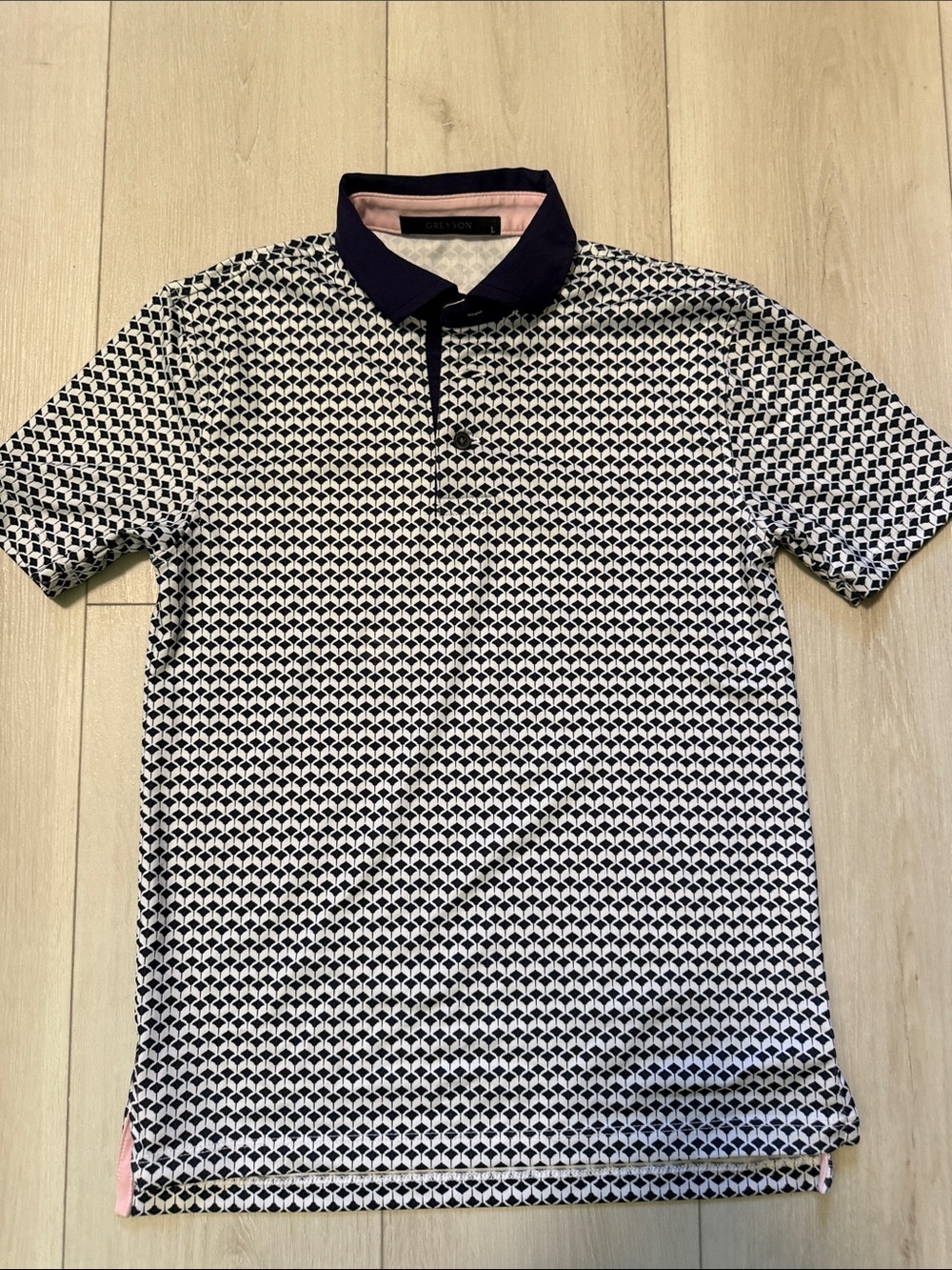 Greyson Kids Patterned Golf Polo Shirt - Classic Collared Tee size L